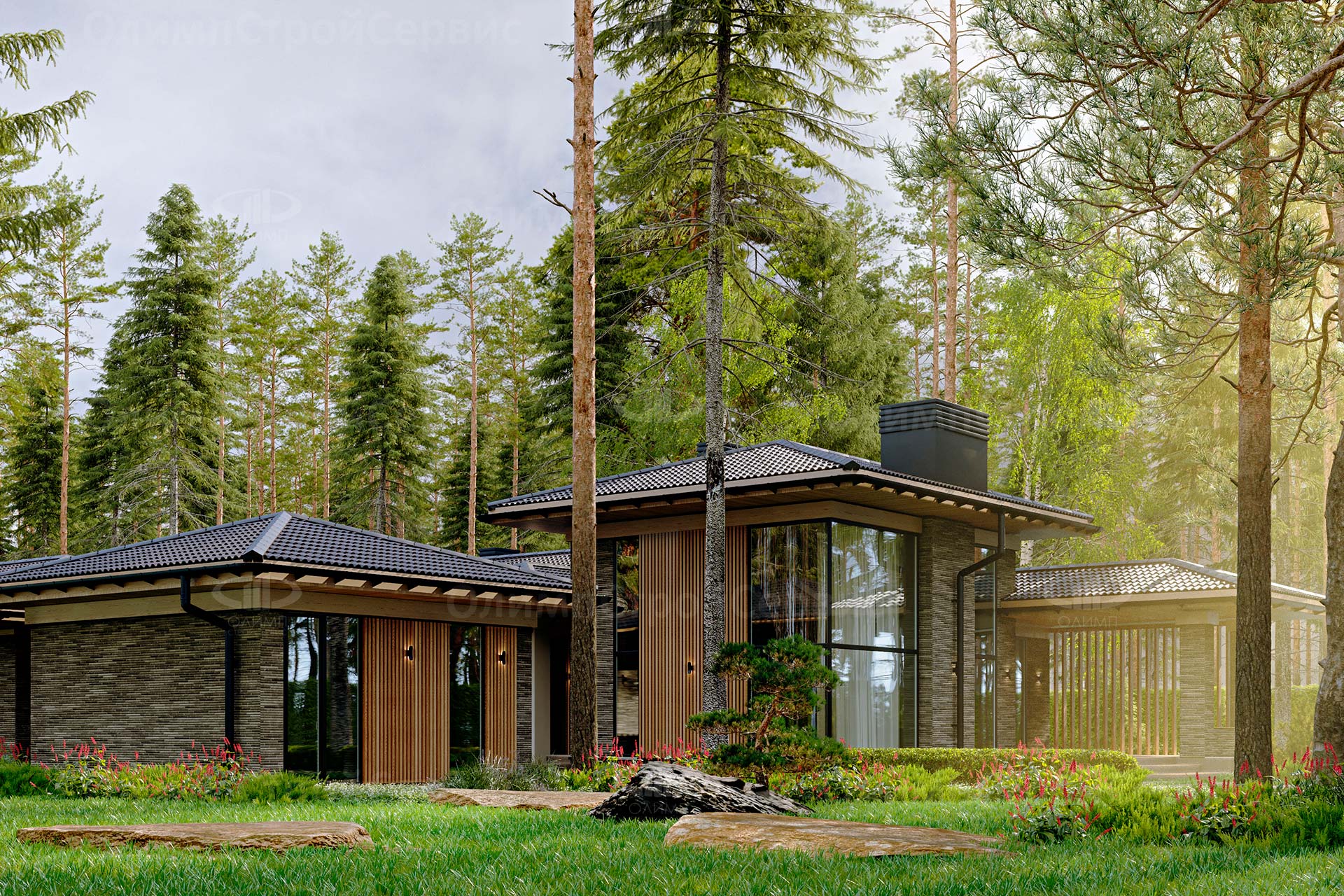 Одноэтажный дом «Фирст» с отдельно стоящей баней