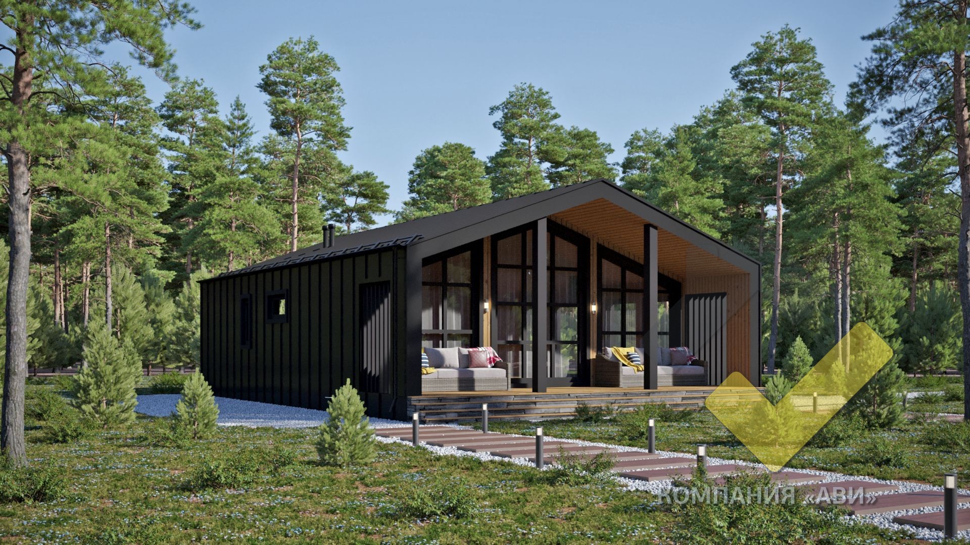 Строительство каркасного дома 10,3х8,15 "Барни" под ключ