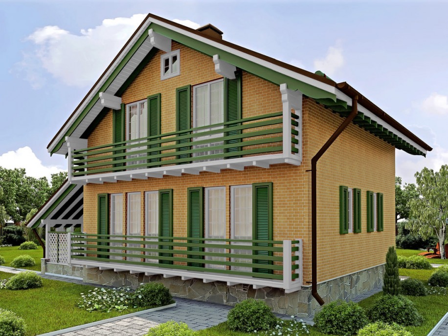 Проекты домов из газобетона Шале L под ключ