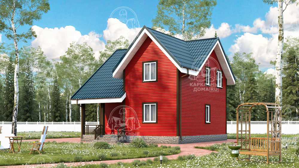 Каркасный дом 8x8 Проект "Фианит"