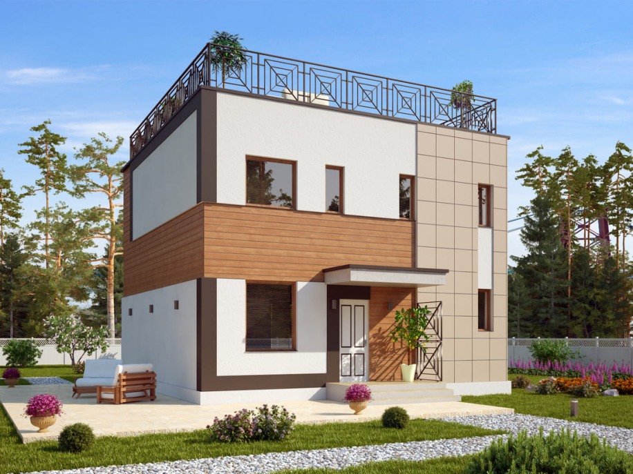 Проекты домов из газобетона Тетрис M под ключ