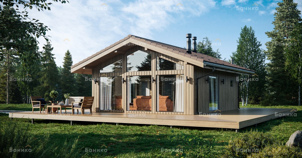 Каркасная баня «КБ-39