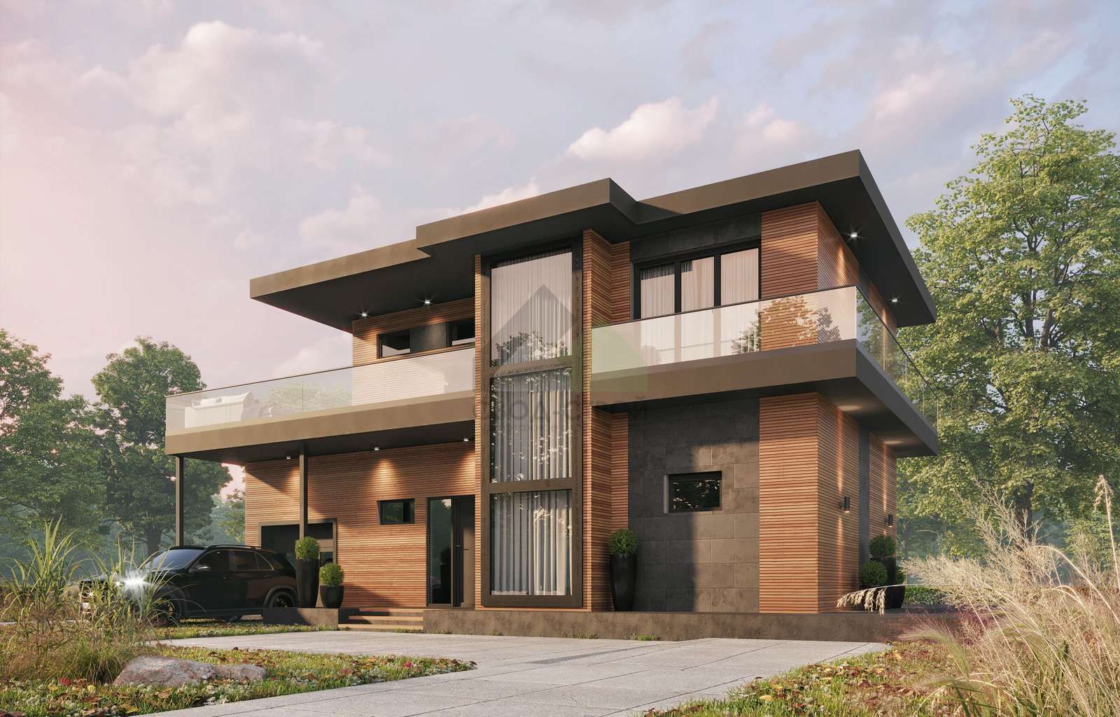 Дом из газобетонных блоков С-358 ГБ «Арфа»