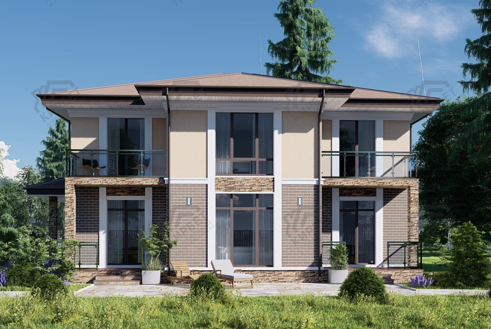 Проект дома из газоблоков 17х15 ГББ-295: цена 10794000 руб.