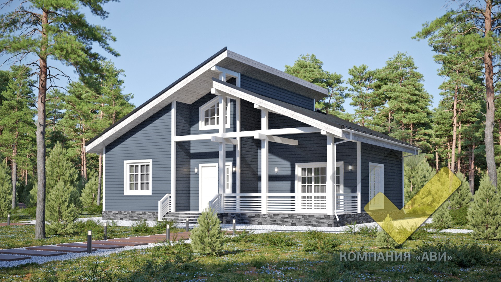 Строительство каркасного дома 12х9 "Лаура" под ключ