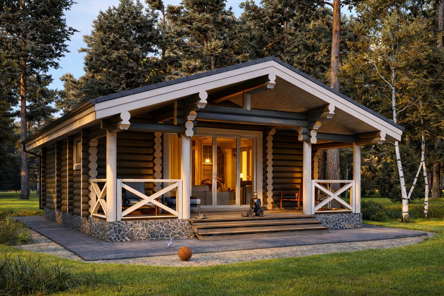 Дом из бревна «Новомосковск» | ЭкоТех