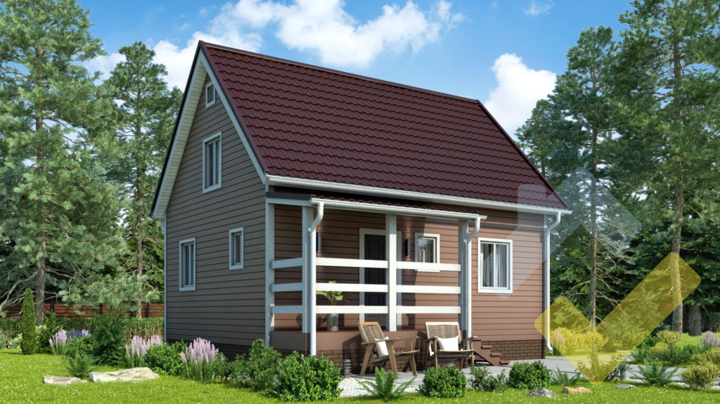 Строительство каркасного дома 8х6 "Теремок-1" под ключ