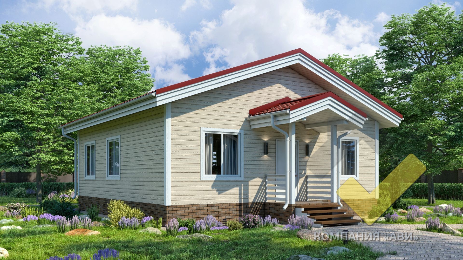 Строительство каркасного дома 9,5х9 "Ирэн" под ключ