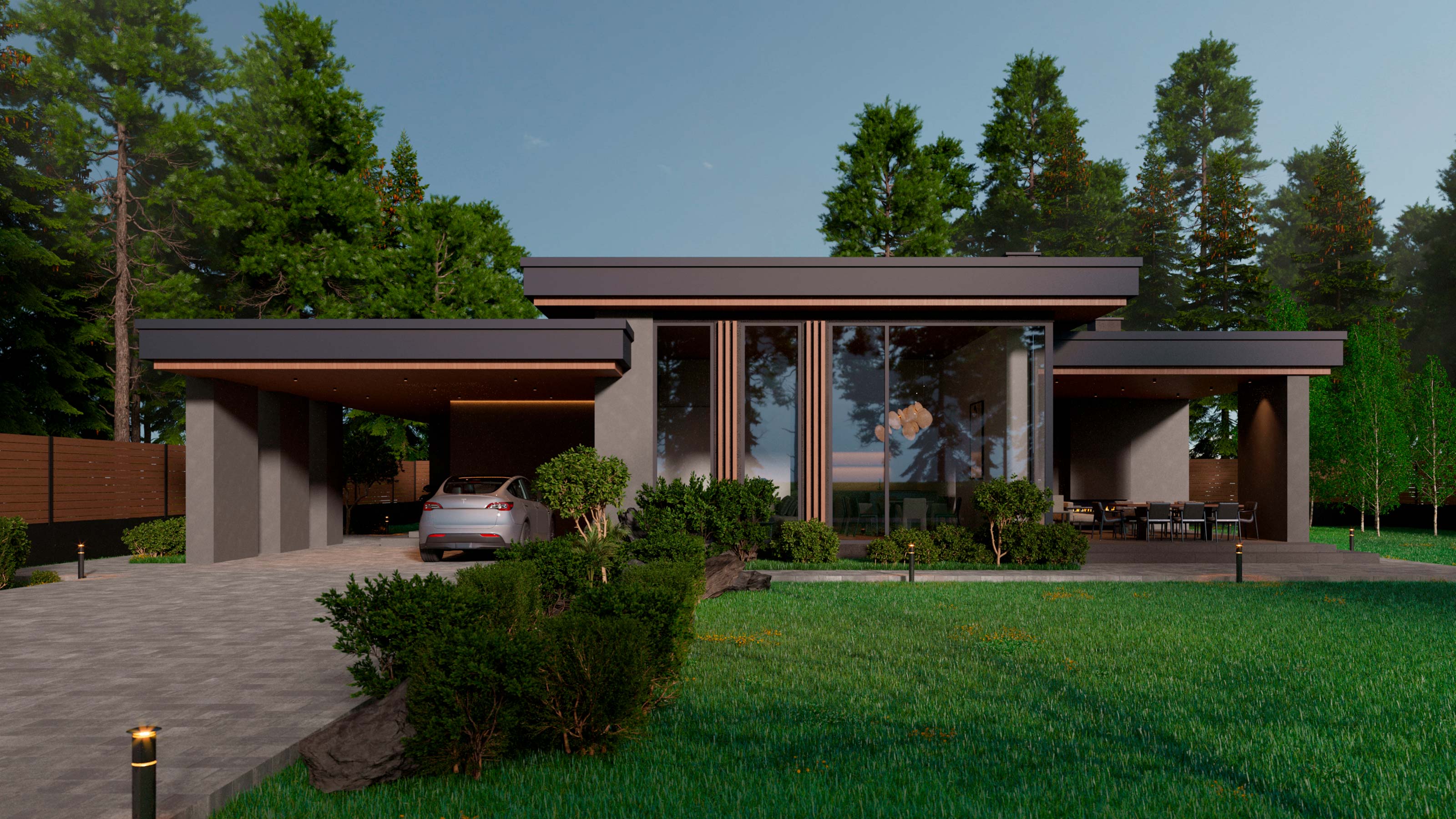 Одноэтажный дом «KATHLEEN» в стиле Хай-Тек