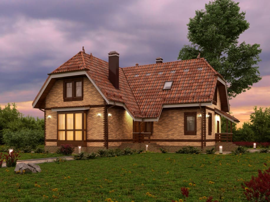 Проект каркасного дома с мансардой Звенигород XXXL под ключ от компании БАКО