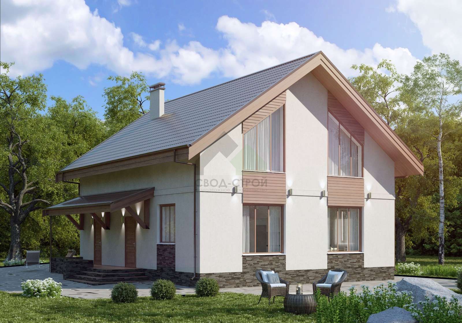 Дом из керамических блоков С-234 КЕ «Ретрит»