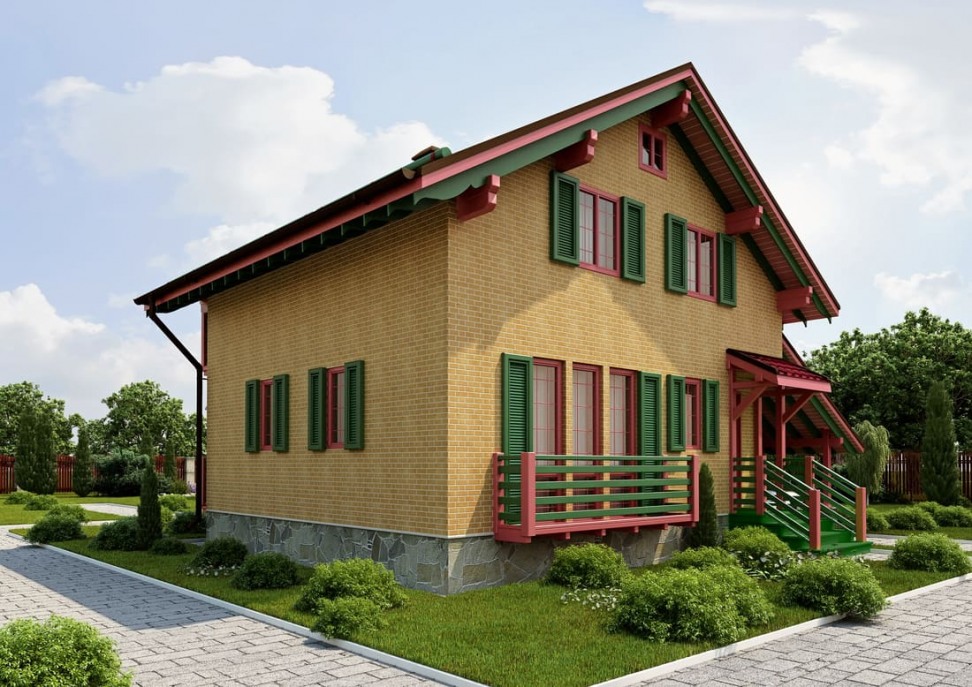 Проекты домов из газобетона Шале XL под ключ