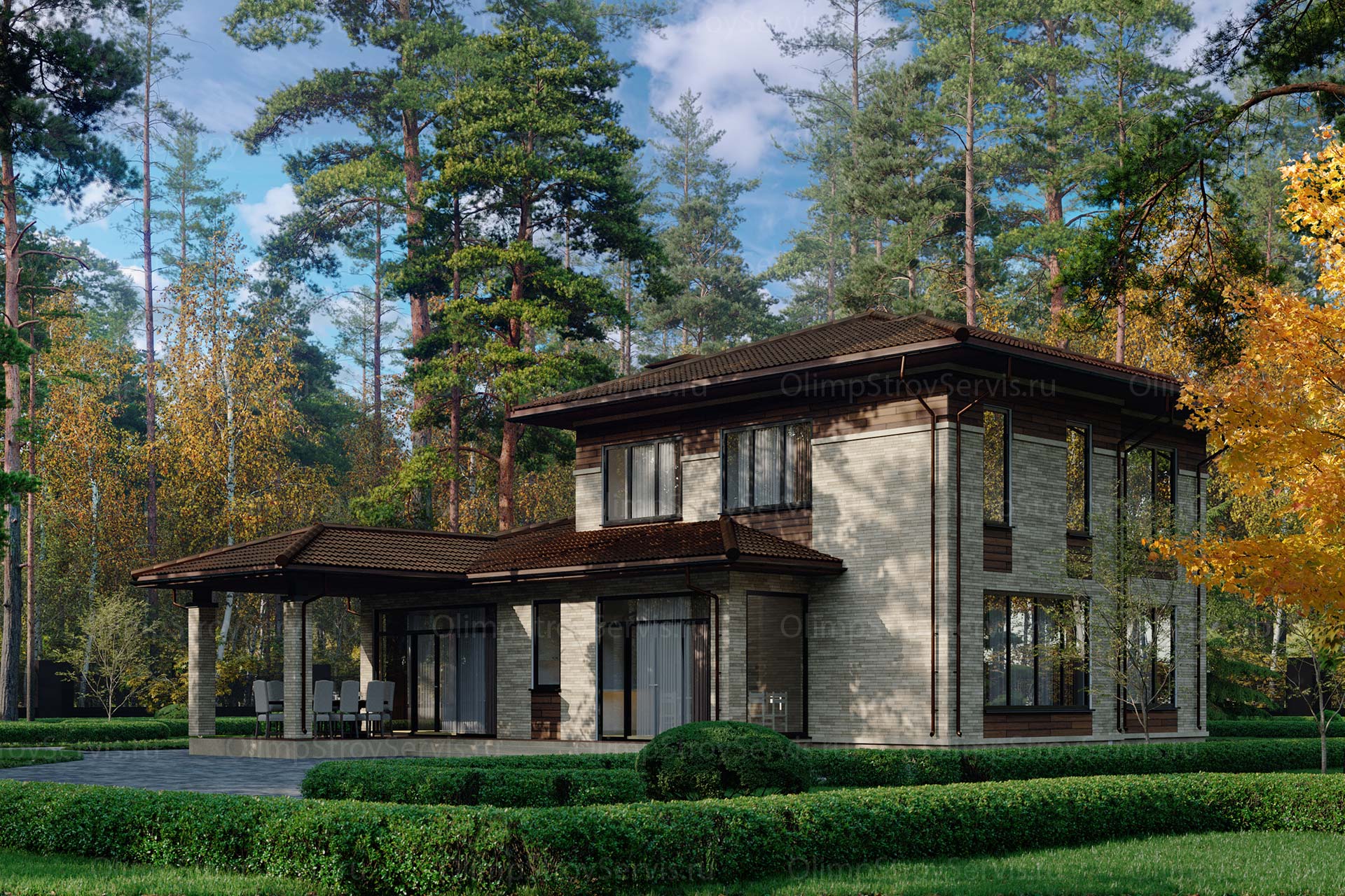 Дом с комбинированным фасадом «Глазго»