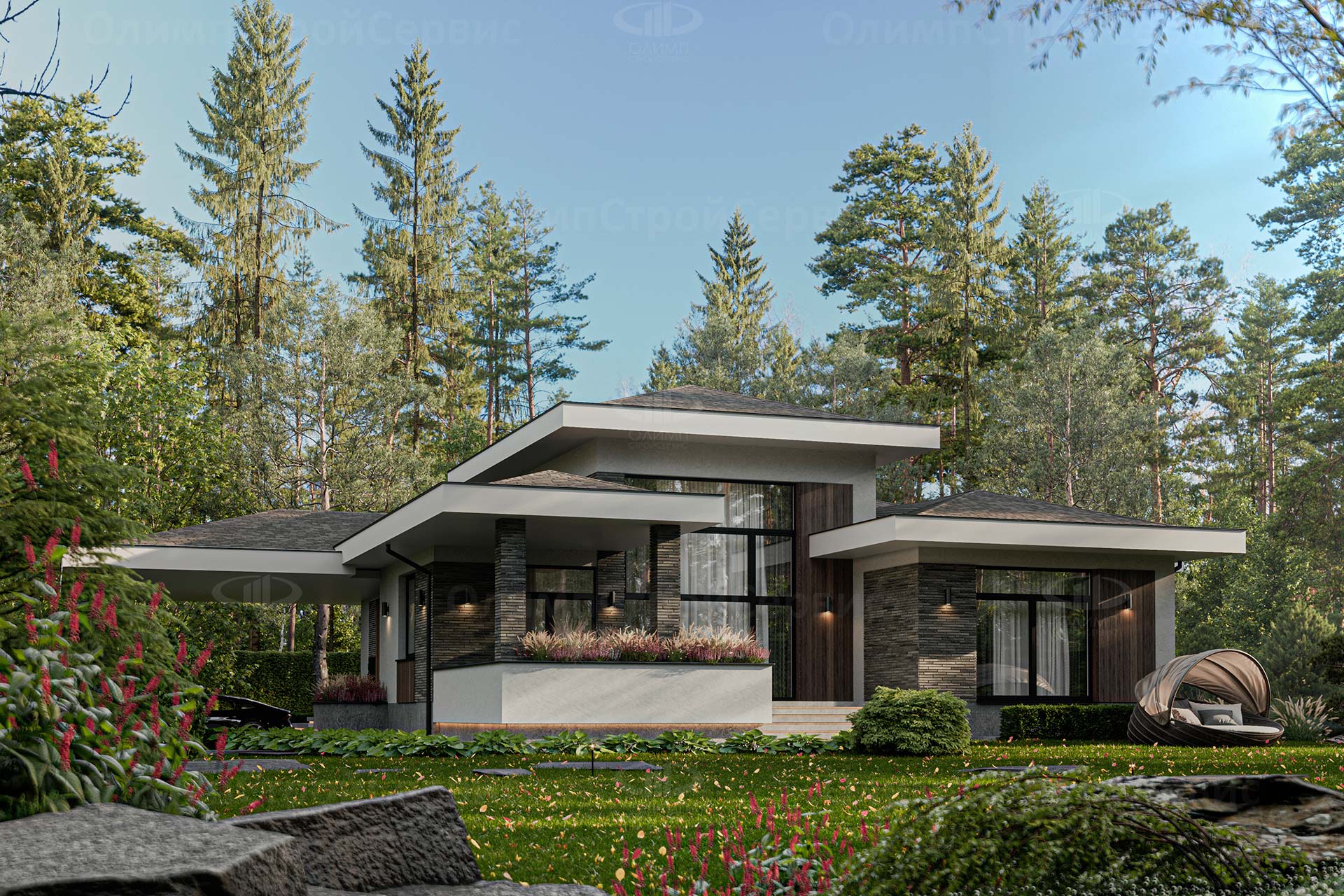 Одноэтажный дом с террасой «Стетлер»