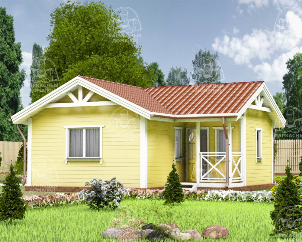 Каркасный дом 7.5x7 Проект "Раухтопаз"