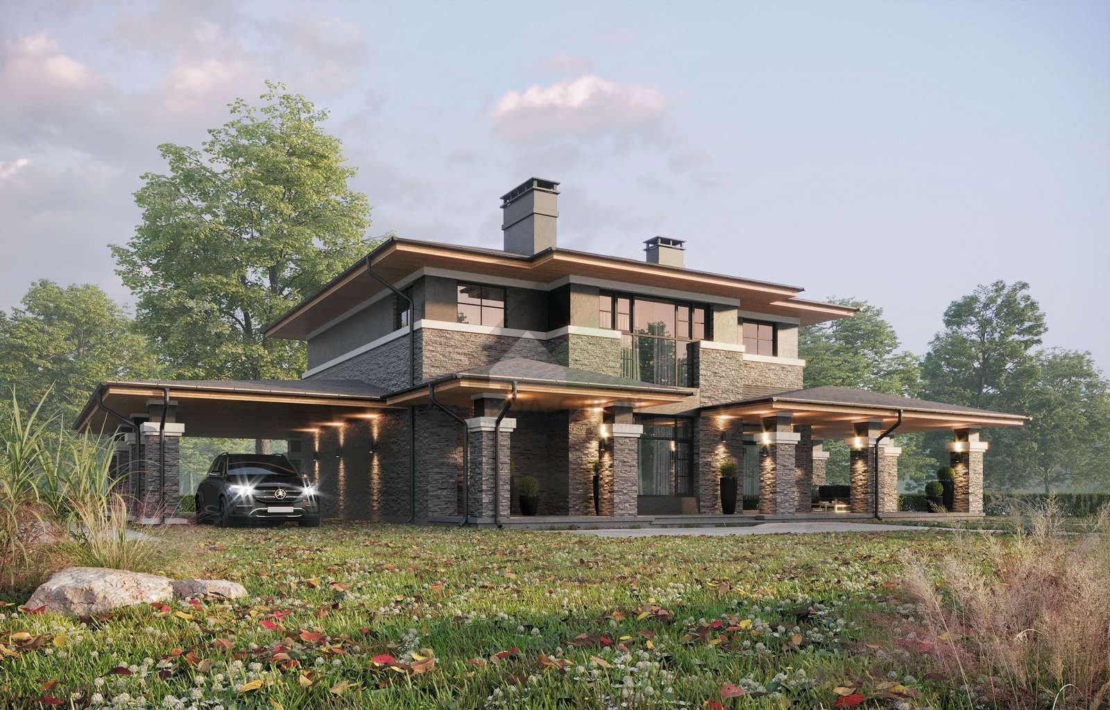 Дом из керамических блоков С-389 КЕ «Аура»