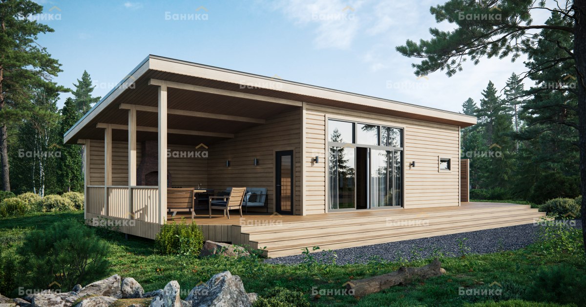 Каркасная баня «КБ-44