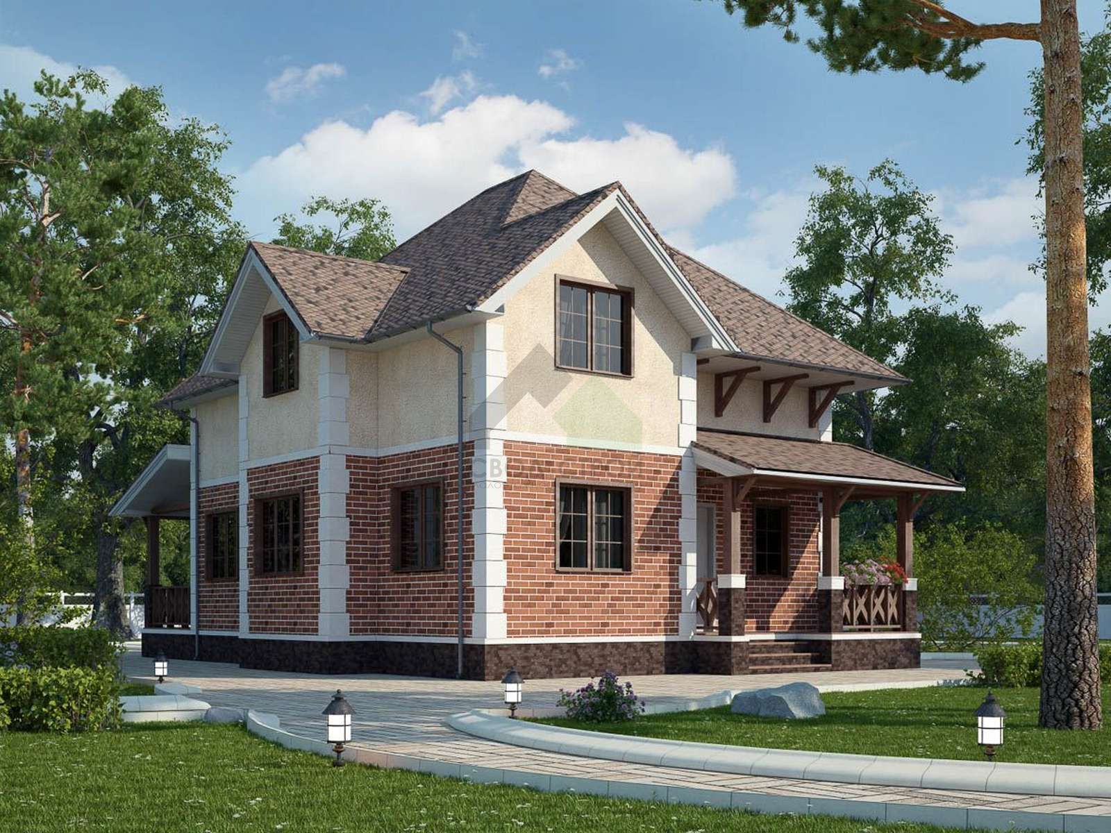 Дом из газобетонных блоков С-221 ГБ «Чехов»