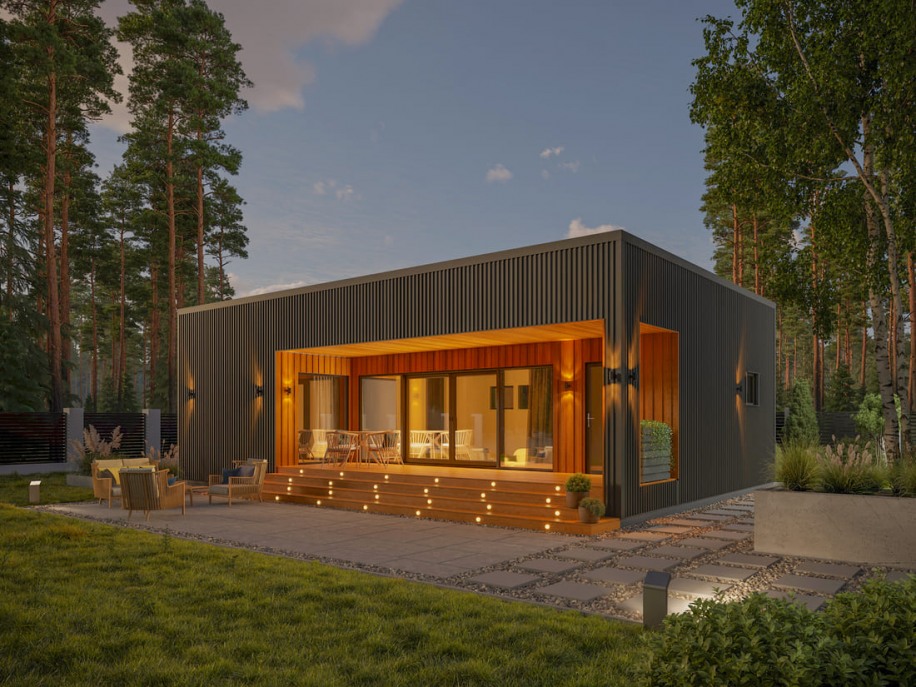 Проект небольшого каркасного дома Лигурия II от компании БАКО