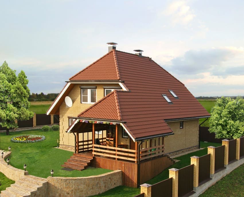 Проект каркасного дома с мансардой Бавария 2 M под ключ от компании БАКО