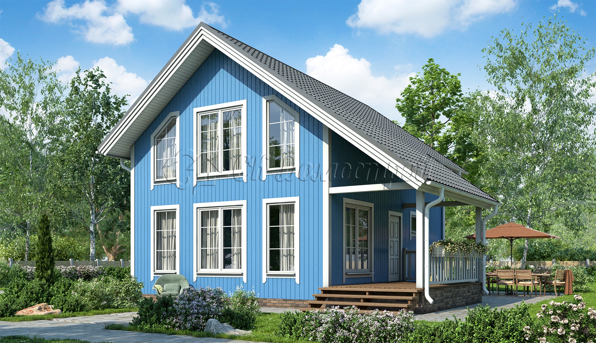 Дом «Щербаков» 7х9 м