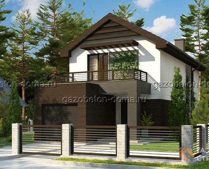 Дом из газобетона Проект ГБ-203