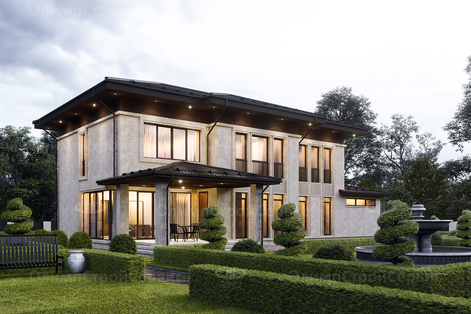 2-этажный коттедж «Акрон» в стиле Прерий