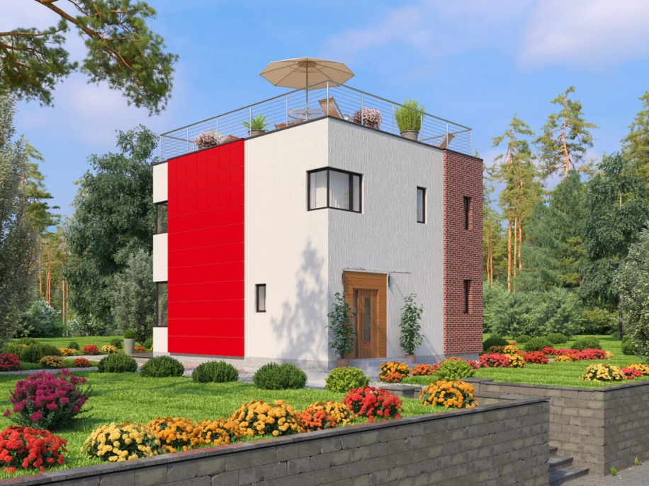 Проекты домов из газобетона Тетрис S под ключ