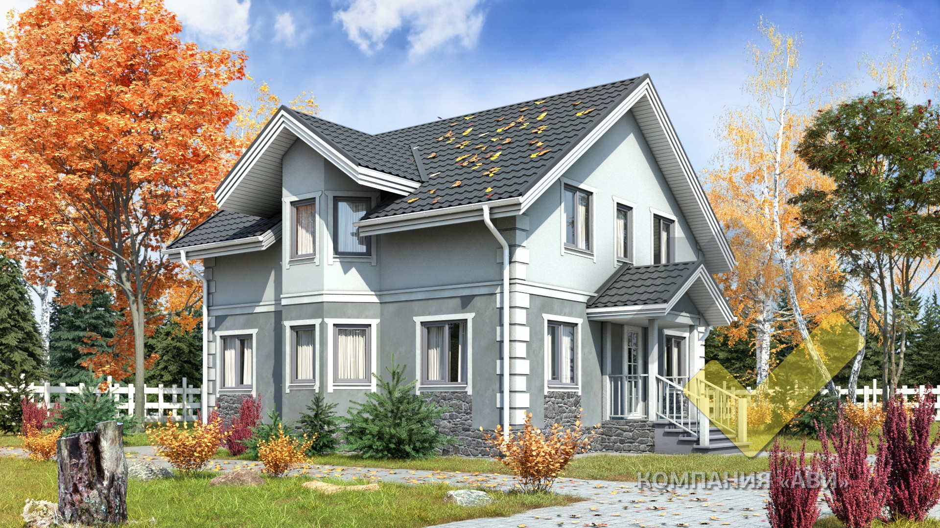 Строительство каркасного дома 9х9 "Валькирия" под ключ