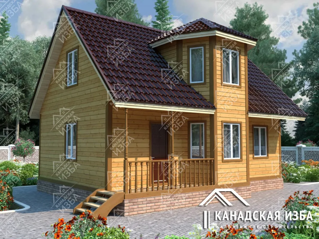 Каркасный дом 7х9 «Илья муромец» Проект и цена строительства в Москве