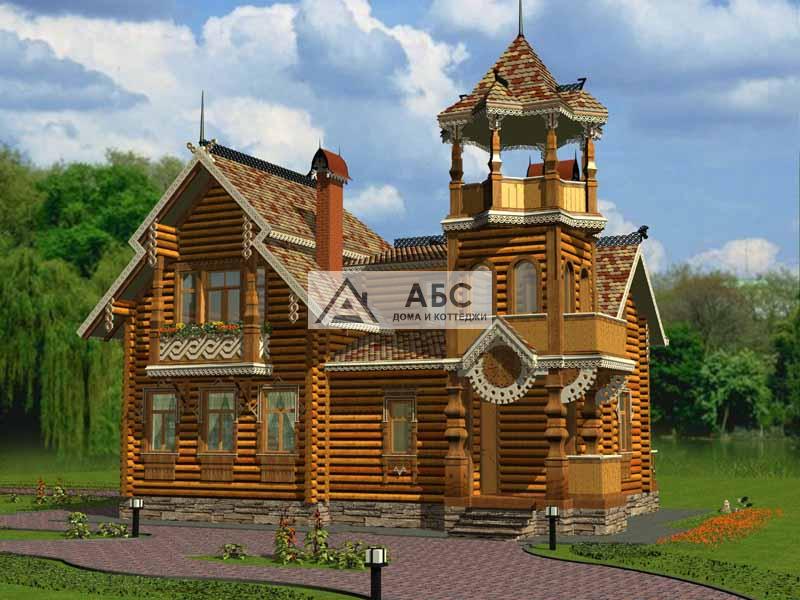 Проект одноэтажной деревянной дачи. Арх. М.А.Кузьмин (1877г.) из бруса