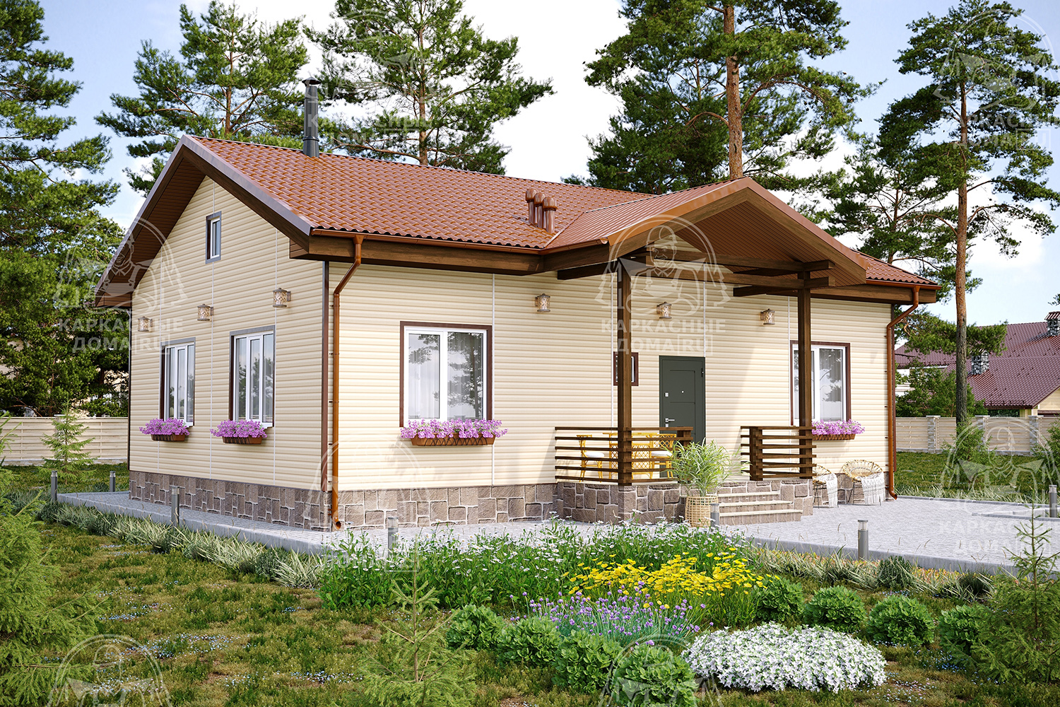 Каркасный дом 11x12 Проект "Кунцит"