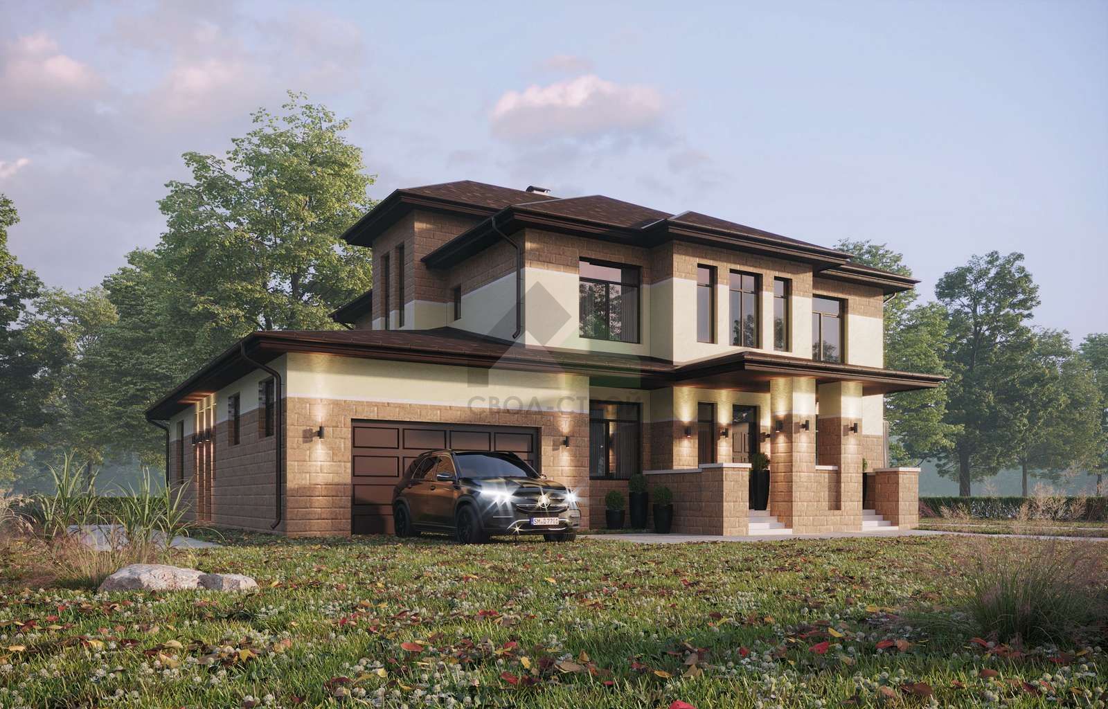 Дом из керамических блоков С-385 КЕ «Прерий-Райта»