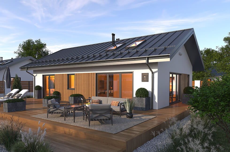 Проект DOMFIX 1 - одноэтажный каменный дом