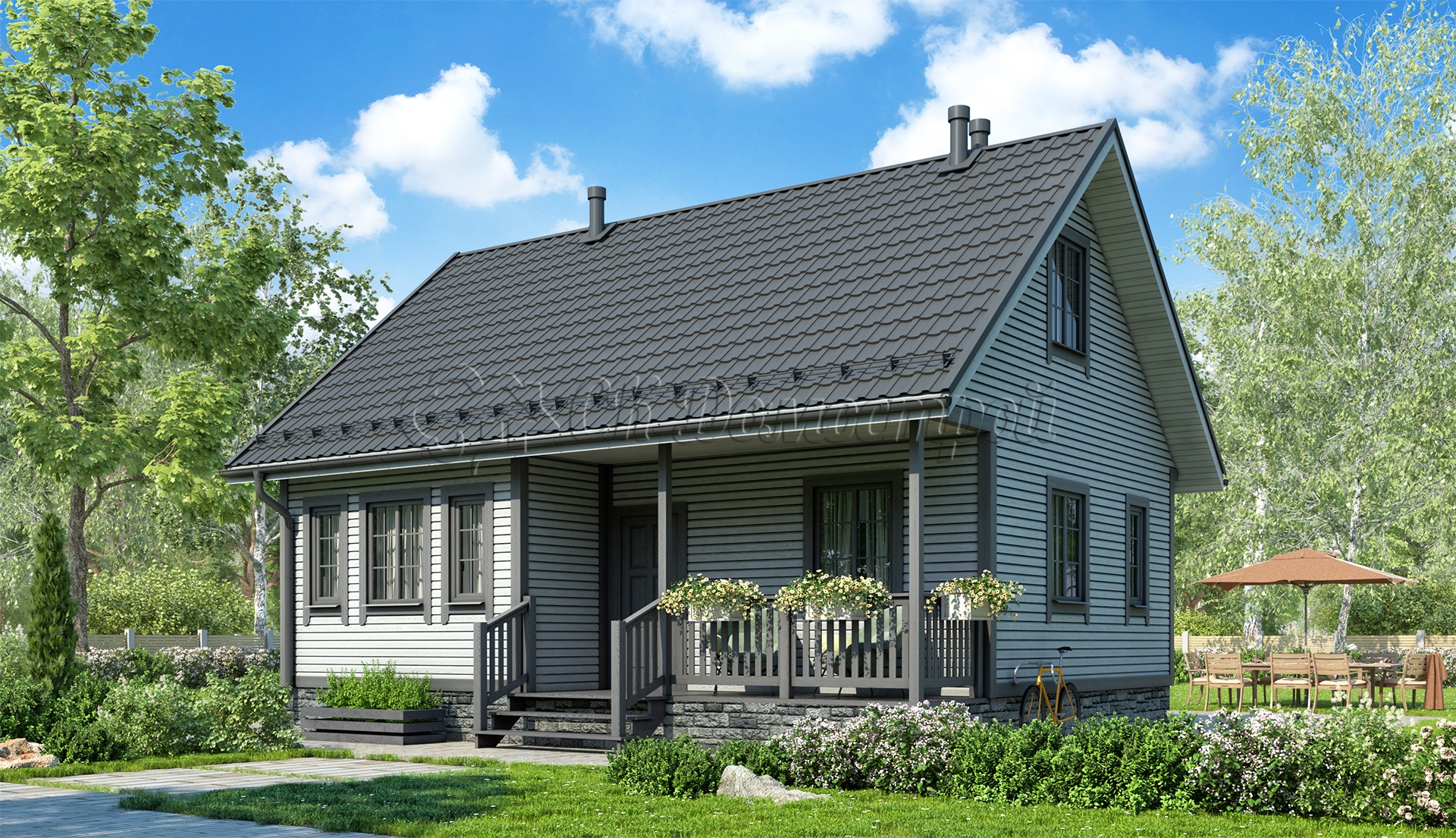 Дом «Баженов» 7х9 м