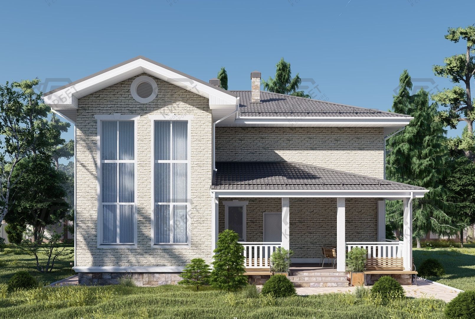 Проект дома из керамоблоков 12х14 ТКБ-259: цена 9966000 руб.