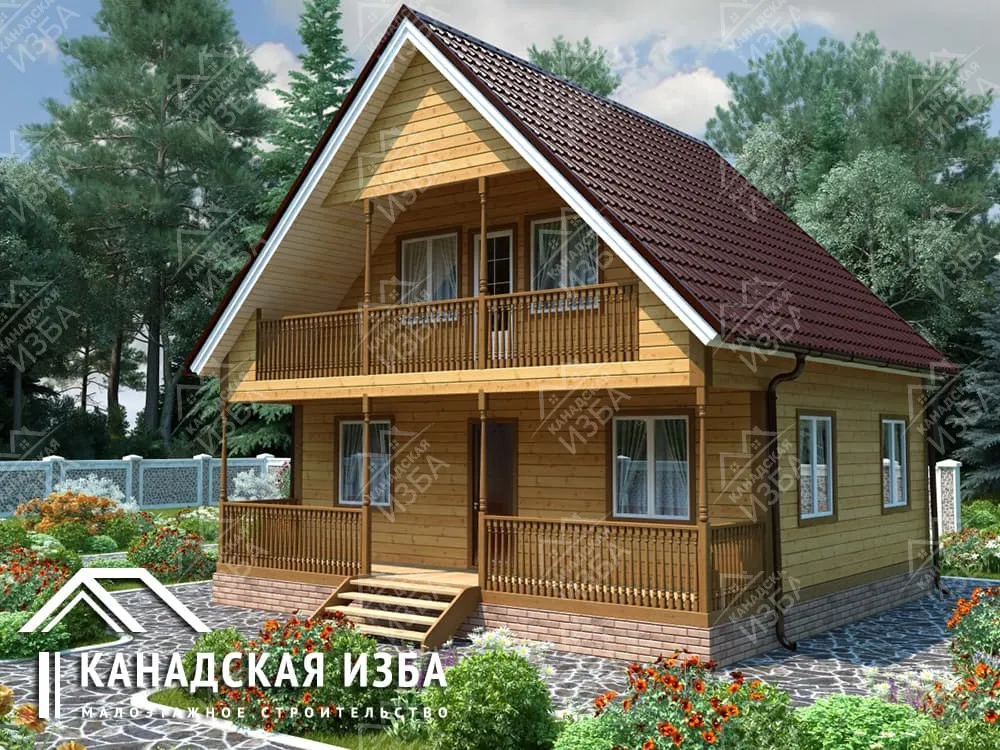 Дом из бруса 7.5х8 «Валдай» Проект и цена строительства в Москве