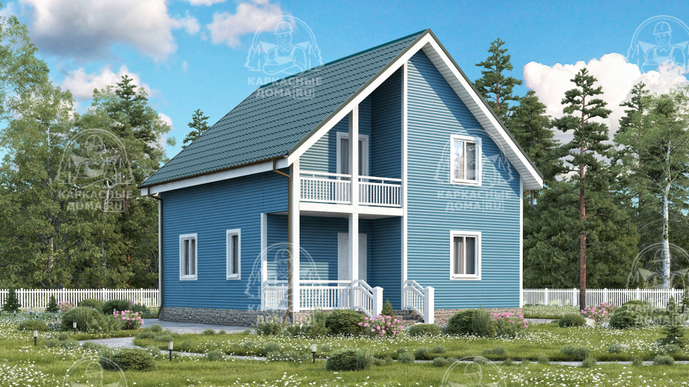 Каркасный дом 8x8 Проект "Родолит"