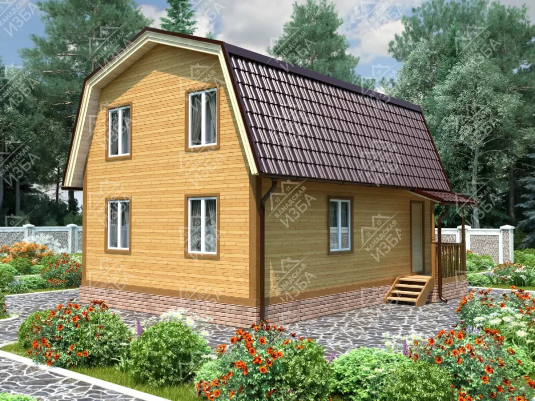 Каркасно-щитовой дом 7х8 «Бустах» Проект и цена строительства в Москве