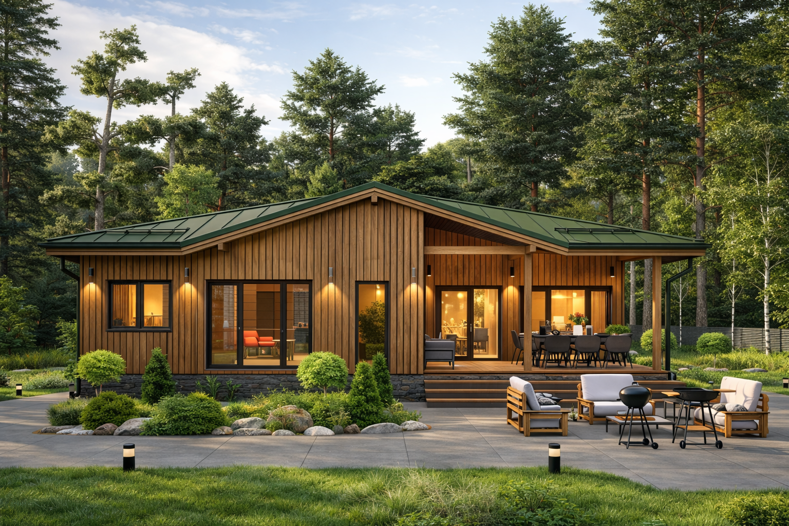 Одноэтажный каркасный дом «Смородина» | ЭкоТех