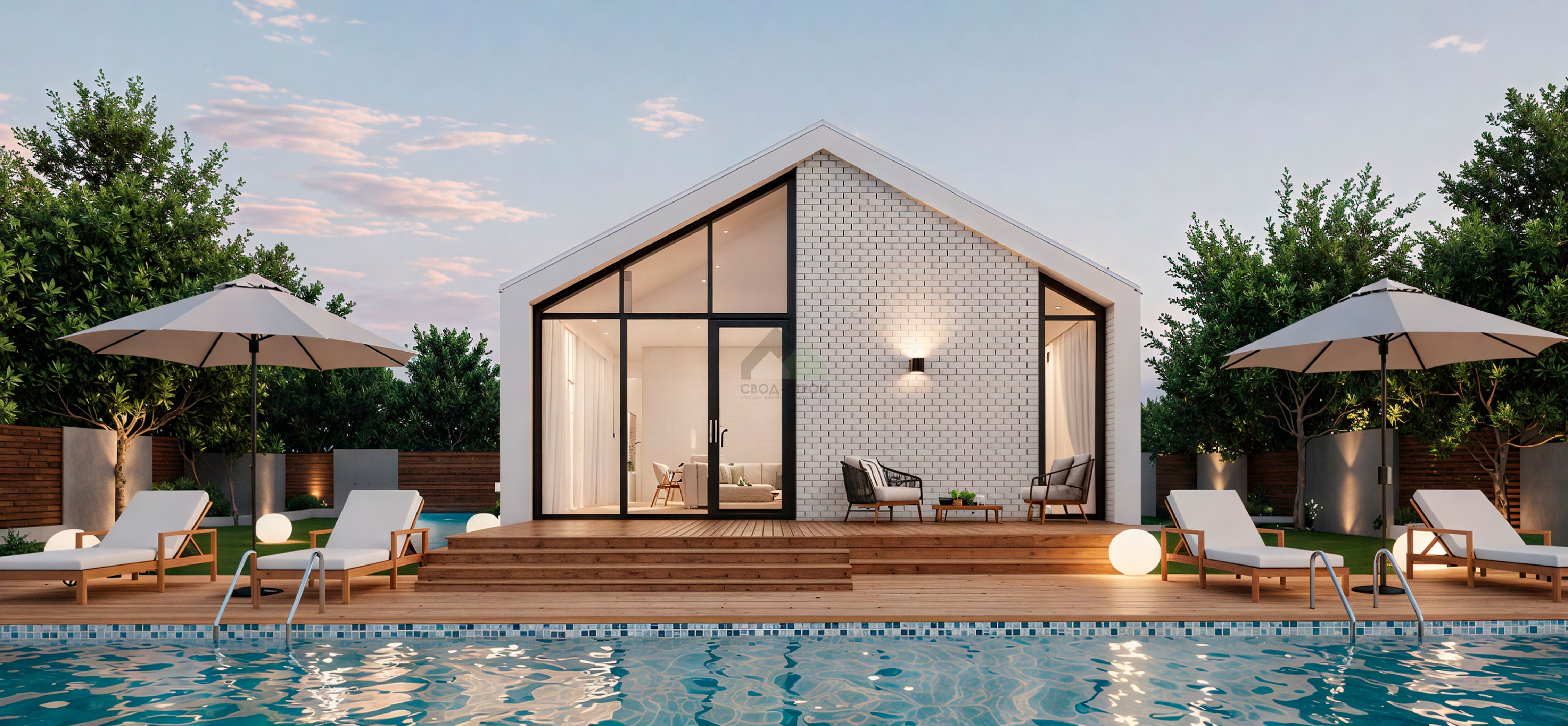 Дом из керамических блоков С-123 КЕ «Усадьба белая»