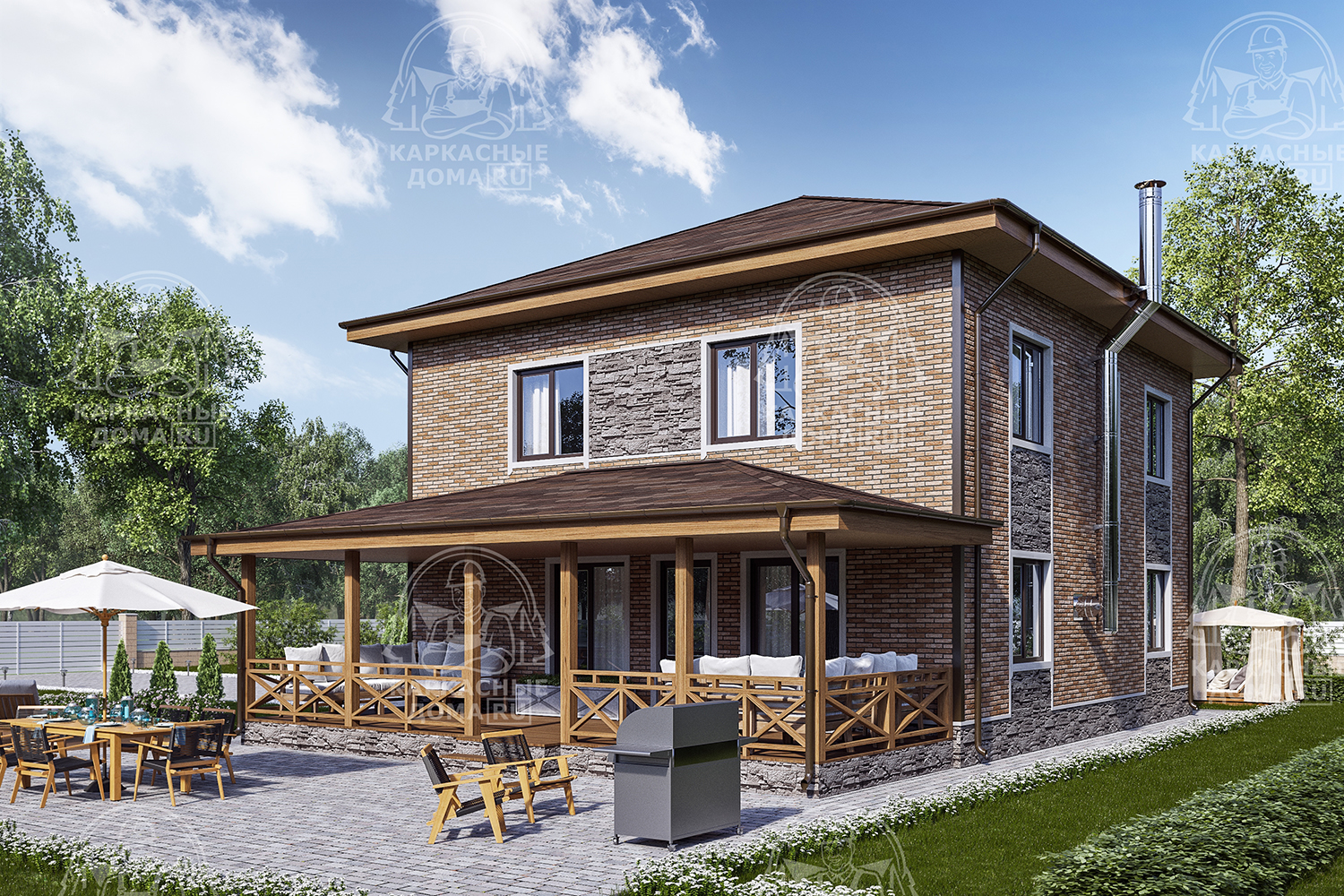 Каркасный дом 10x11 Проект "Гошенит"