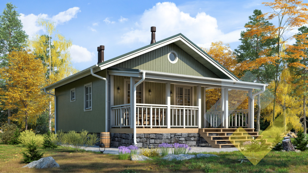 Строительство каркасного дома 9х7,5 "Хитчинс" под ключ