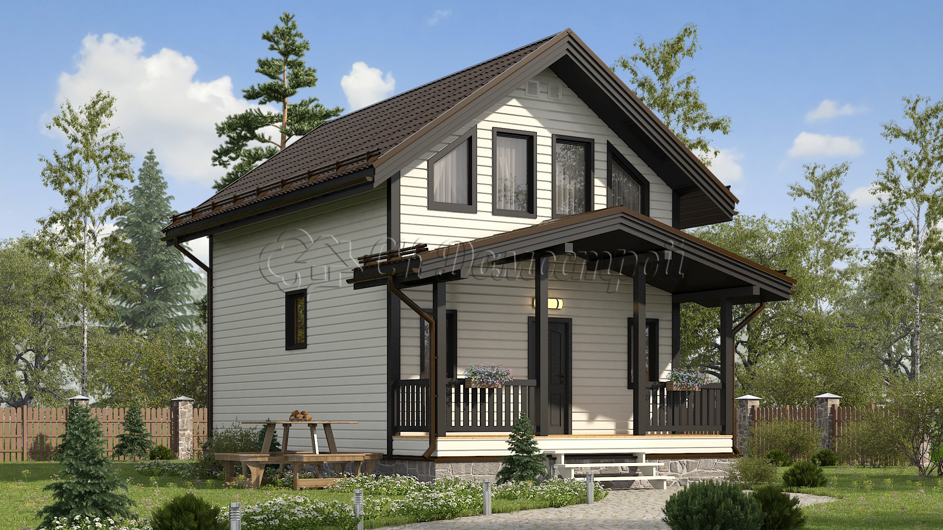 Дом «Борисов» 6х8 м