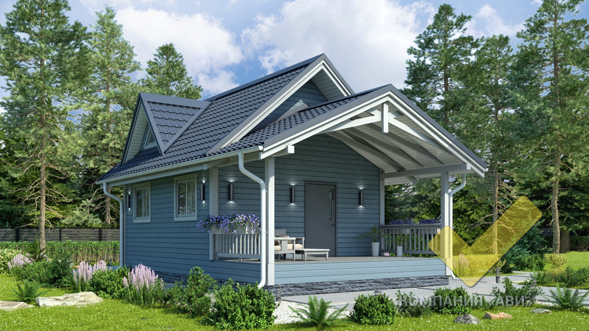 Строительство каркасного дома 6х5,5 "Вита" под ключ