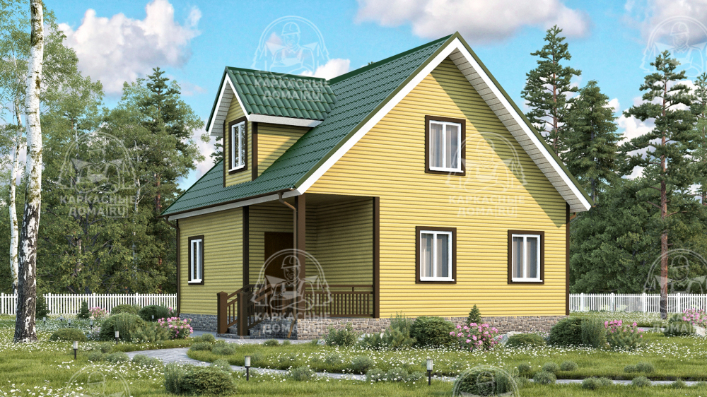 Каркасный дом 8x8 Проект "Чароит"