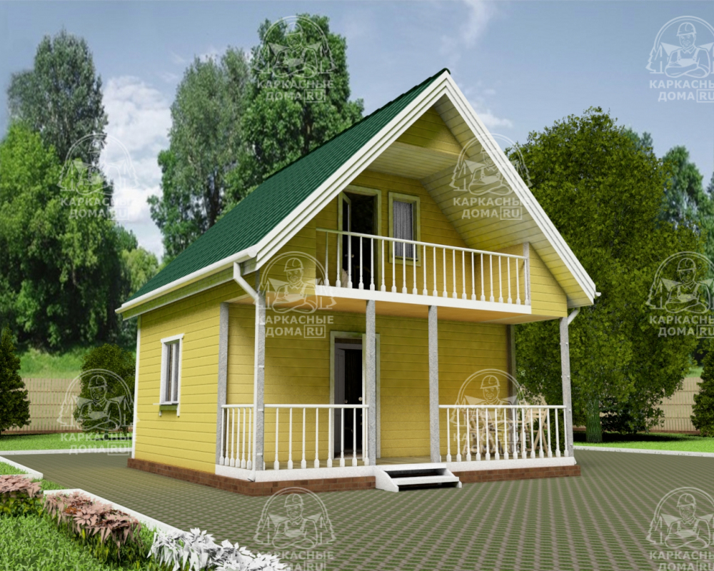Каркасный дом 6x6 Проект "Хризоберилл"