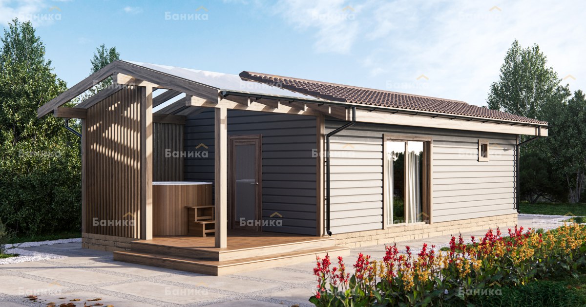 Каркасная баня «КБ-47