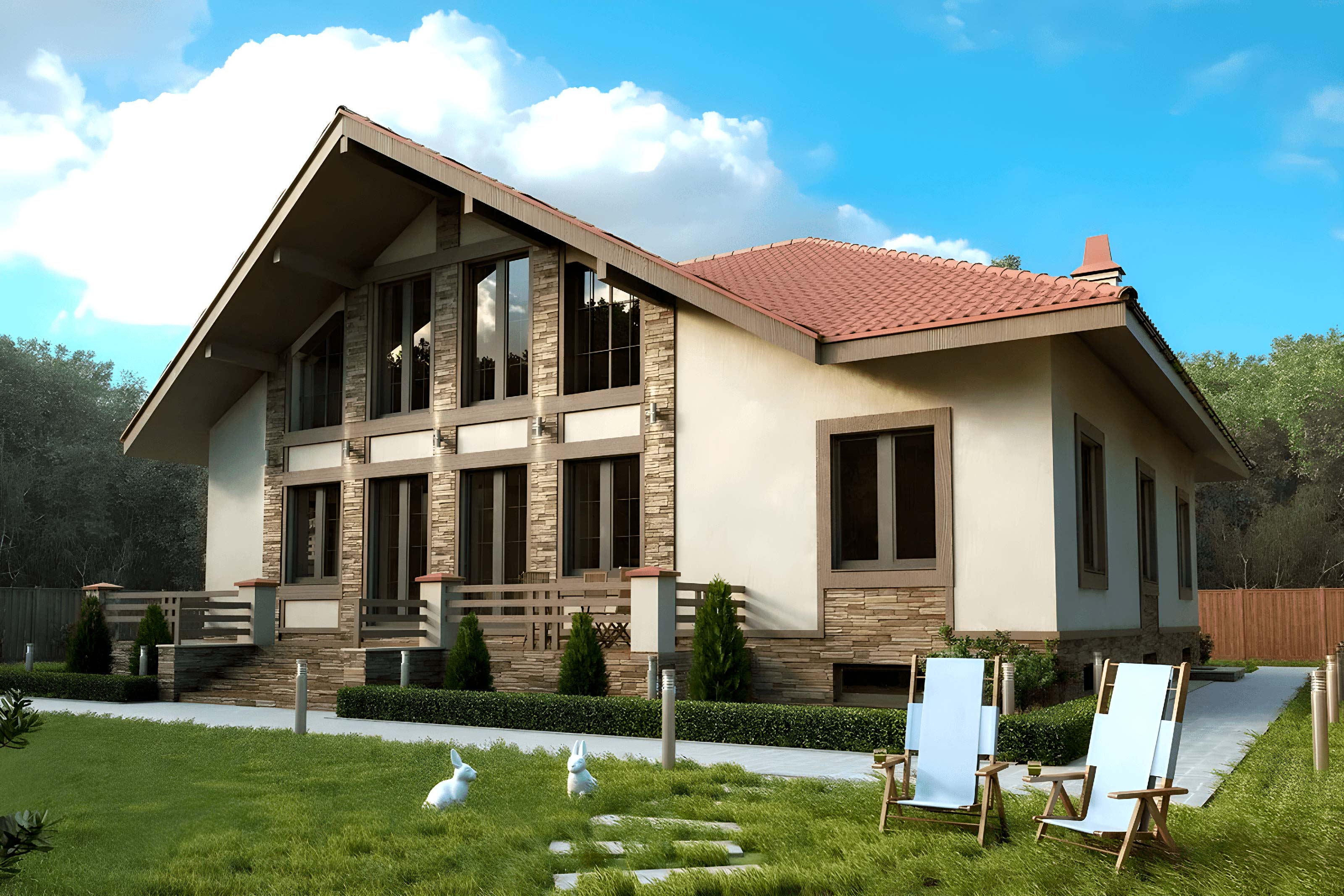 Современный дом с цокольным этажом «Дюрен»