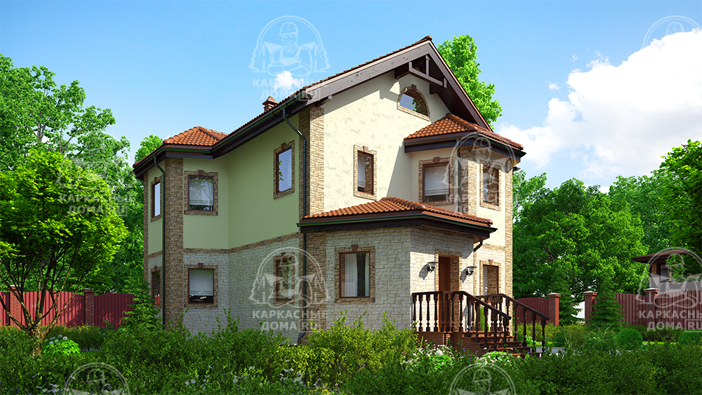 Каркасный дом 13x10.7 Проект "Актинолит"